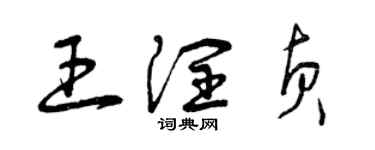 曾慶福王潤貞草書個性簽名怎么寫