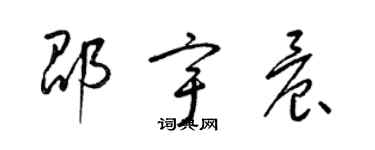 梁錦英邵宇晨草書個性簽名怎么寫