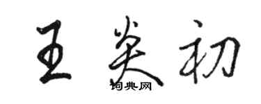 駱恆光王炎初行書個性簽名怎么寫