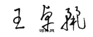 駱恆光王卓麗草書個性簽名怎么寫