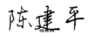 曾慶福陳建平行書個性簽名怎么寫