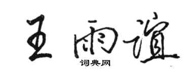 駱恆光王雨誼行書個性簽名怎么寫