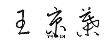 駱恆光王京葉草書個性簽名怎么寫