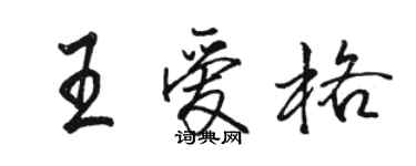 駱恆光王愛格行書個性簽名怎么寫