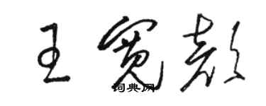 駱恆光王寬顏草書個性簽名怎么寫