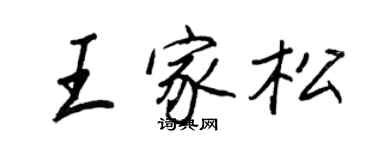 王正良王家松行書個性簽名怎么寫