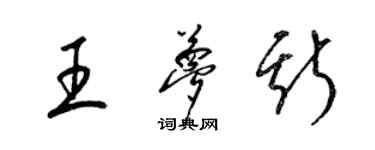 梁錦英王夢斯草書個性簽名怎么寫