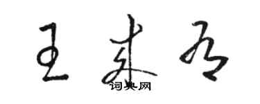 駱恆光王來有草書個性簽名怎么寫