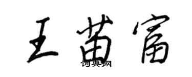 王正良王苗富行書個性簽名怎么寫