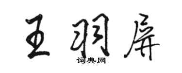 駱恆光王羽屏行書個性簽名怎么寫