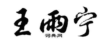 胡問遂王雨寧行書個性簽名怎么寫