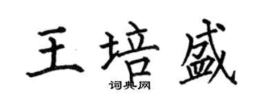 何伯昌王培盛楷書個性簽名怎么寫