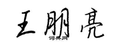 王正良王朋亮行書個性簽名怎么寫