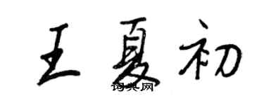 王正良王夏初行書個性簽名怎么寫