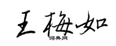 王正良王梅如行書個性簽名怎么寫