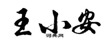 胡問遂王小安行書個性簽名怎么寫