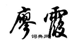胡問遂廖霞行書個性簽名怎么寫