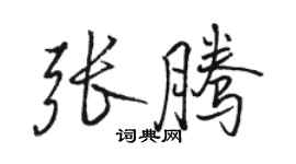 駱恆光張騰行書個性簽名怎么寫
