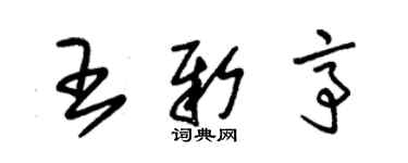 朱錫榮王新亭草書個性簽名怎么寫