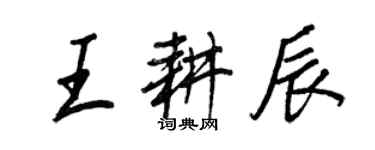 王正良王耕辰行書個性簽名怎么寫