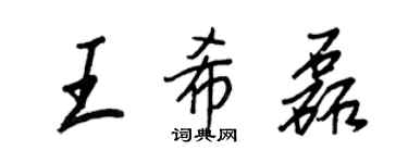王正良王希磊行書個性簽名怎么寫