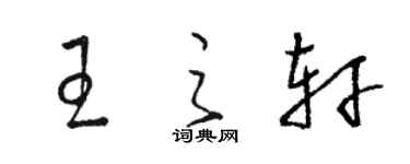 駱恆光王之軒草書個性簽名怎么寫