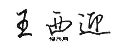 駱恆光王西迎行書個性簽名怎么寫