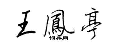 王正良王鳳亭行書個性簽名怎么寫