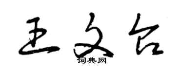 曾慶福王文台草書個性簽名怎么寫