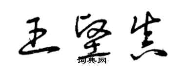 曾慶福王堅真草書個性簽名怎么寫
