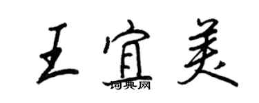 王正良王宜美行書個性簽名怎么寫