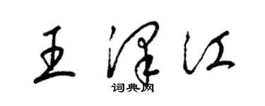 梁錦英王澤江草書個性簽名怎么寫