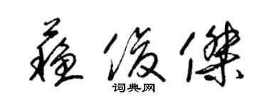 梁錦英蘇俊傑草書個性簽名怎么寫