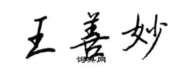 王正良王善妙行書個性簽名怎么寫
