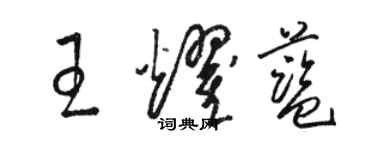 駱恆光王耀藍草書個性簽名怎么寫