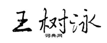 曾慶福王樹泳行書個性簽名怎么寫