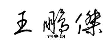 梁錦英王鵬傑草書個性簽名怎么寫