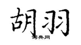 丁謙胡羽楷書個性簽名怎么寫