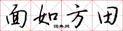 面如方田怎么寫好看