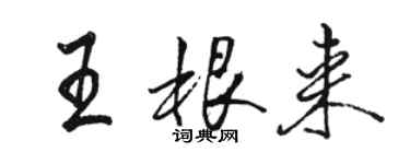 駱恆光王根來行書個性簽名怎么寫