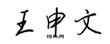 王正良王申文行書個性簽名怎么寫