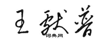 駱恆光王獻普草書個性簽名怎么寫