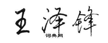 駱恆光王澤鋒行書個性簽名怎么寫