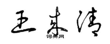 曾慶福王來清草書個性簽名怎么寫