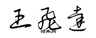 曾慶福王飛達草書個性簽名怎么寫