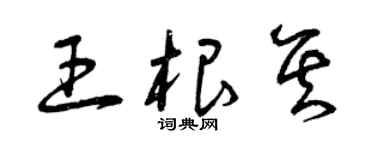 曾慶福王根其草書個性簽名怎么寫