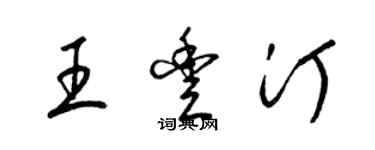 梁錦英王豐汀草書個性簽名怎么寫