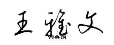 梁錦英王雅文草書個性簽名怎么寫