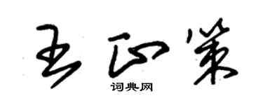 朱錫榮王正策草書個性簽名怎么寫
