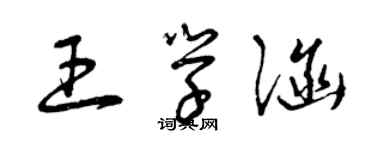 曾慶福王學涵草書個性簽名怎么寫